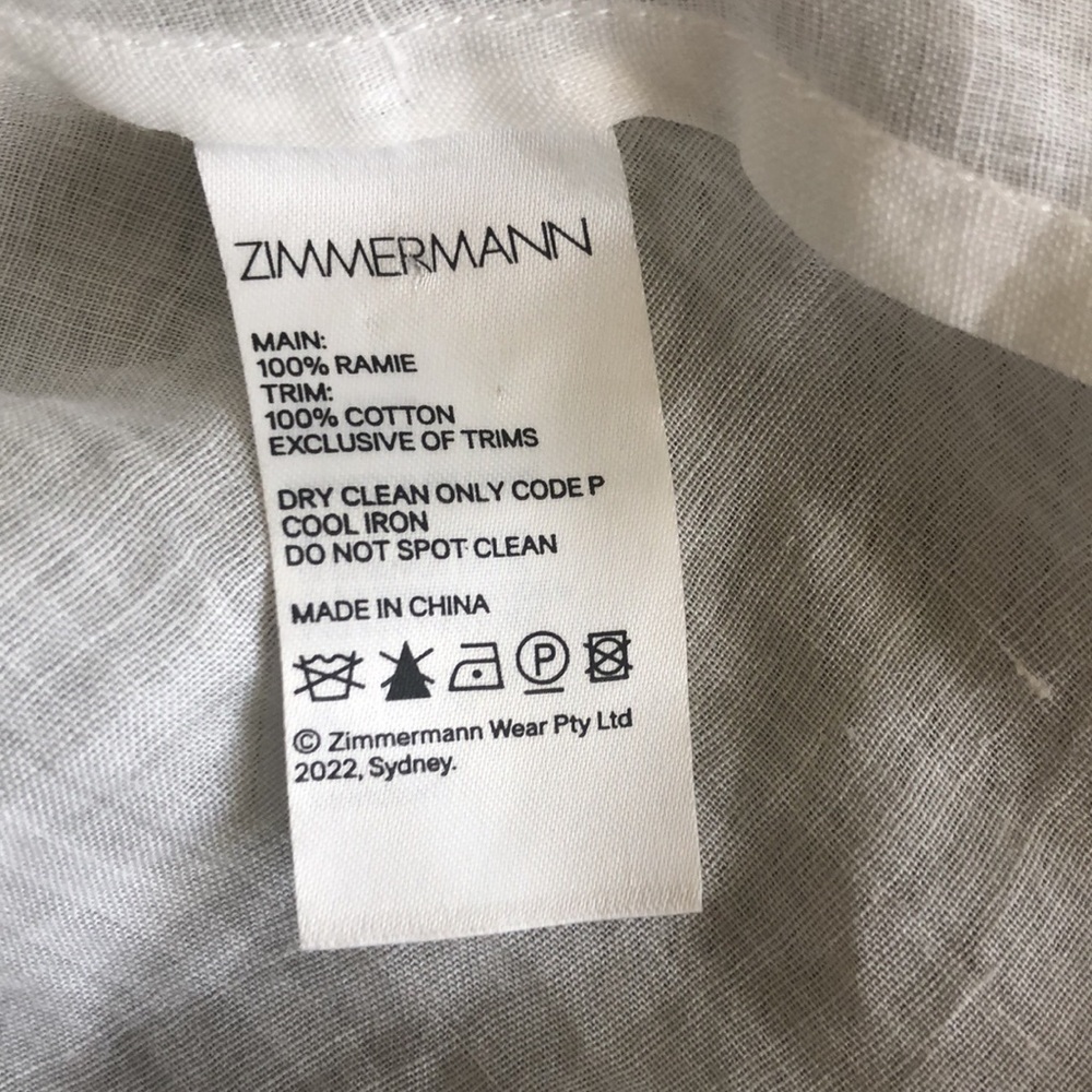ZIMMERMAN Elegant White Blouse Size 3 - Picture 7 of 16